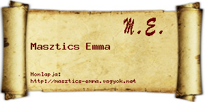 Masztics Emma névjegykártya