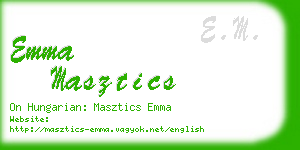 emma masztics business card